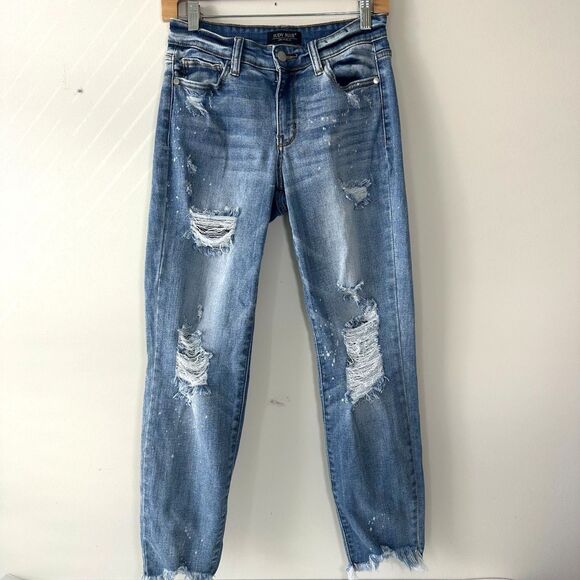 Judy Blue Denim - Judy Blue Jeans Boyfriend Fit Women's 3/26 Distressed Stretch JB82155LT EUC